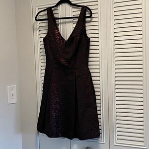 Ali Ro Deep Purple Metallic Cocktail Dress